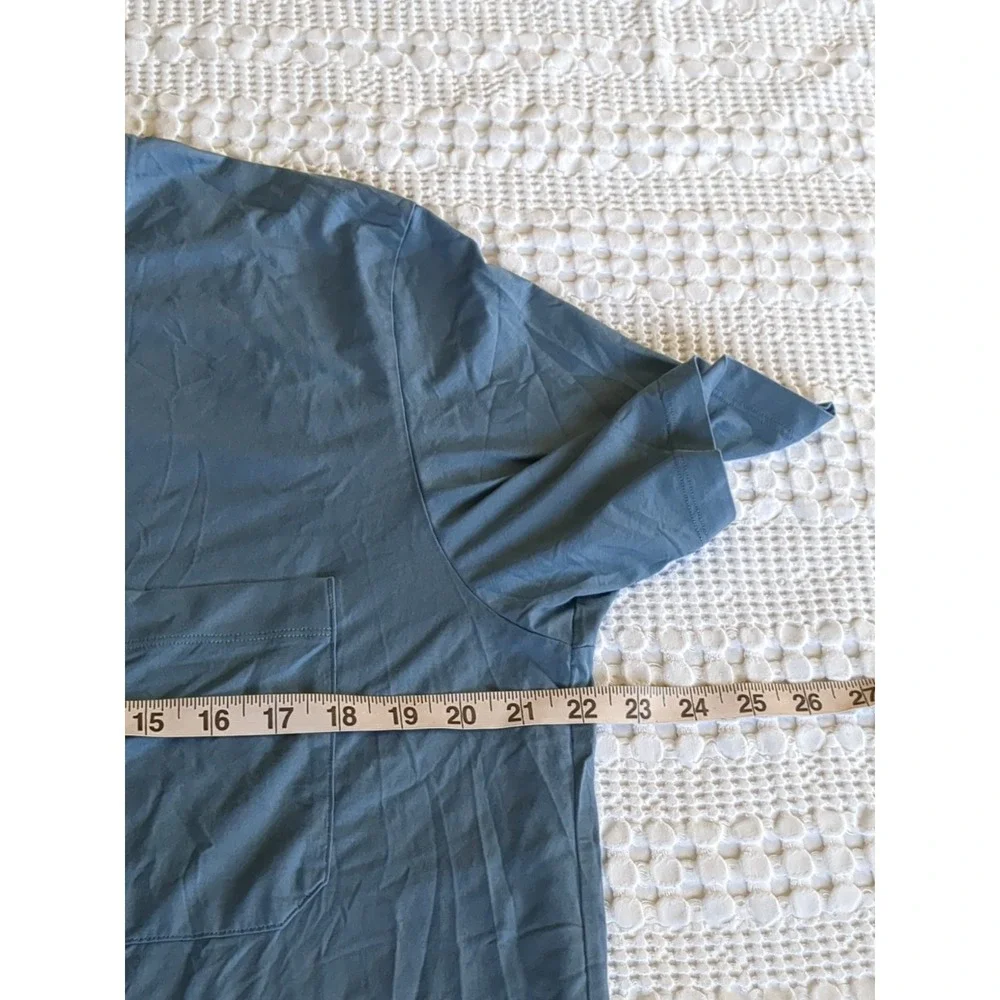 Lululemon Fundamental Short Sleeve T Shirt Blue Sz Medium Pocket - Picture 4 of 5